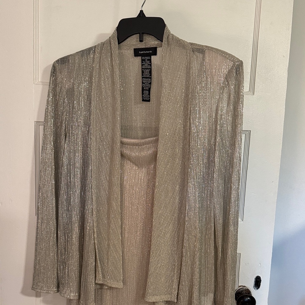 R&M Richards Shimmering Gold Wedding Dress